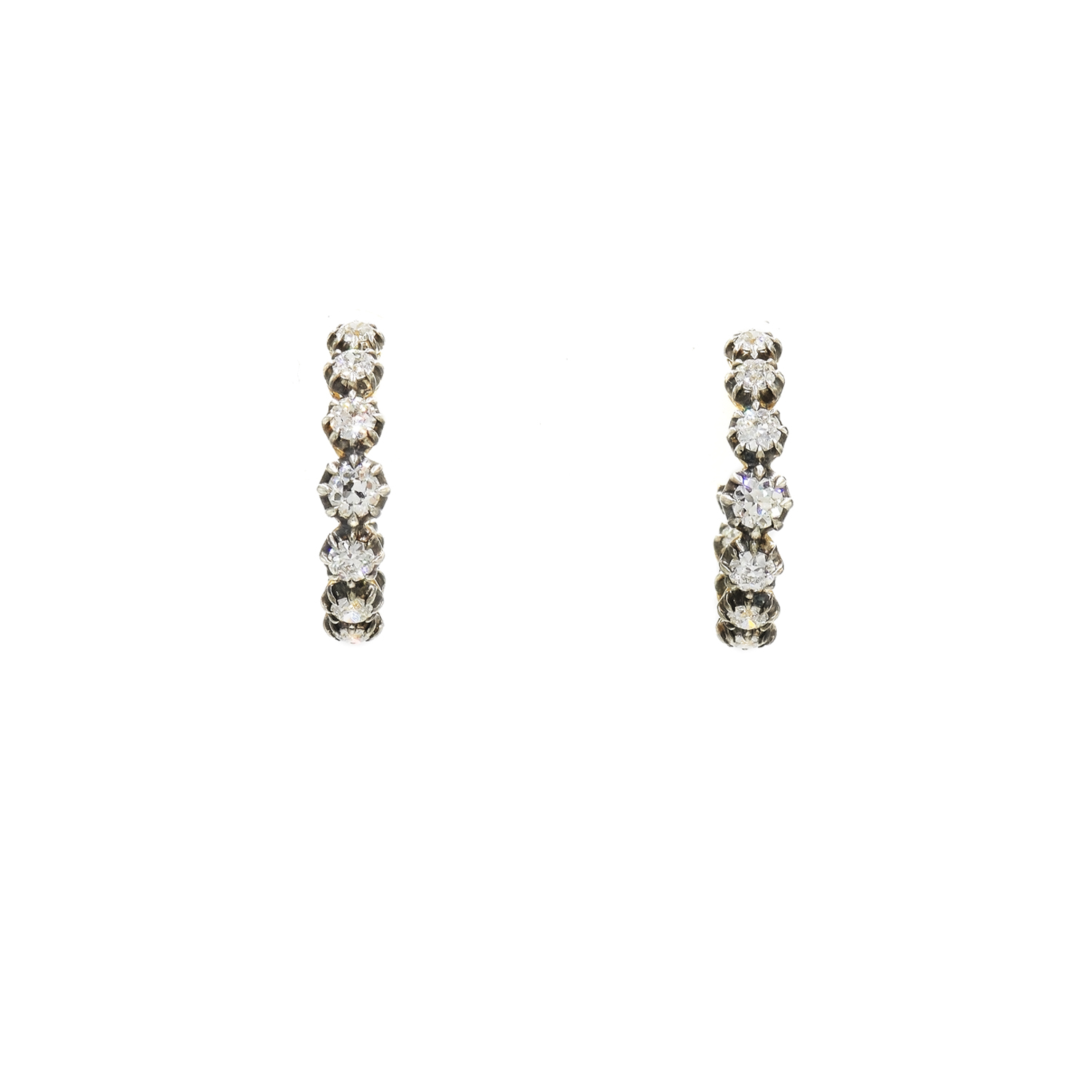 Fred Leighton Round® Diamond Collet Hoop Earrings Style E-1125FL-0-DIA-SVGO