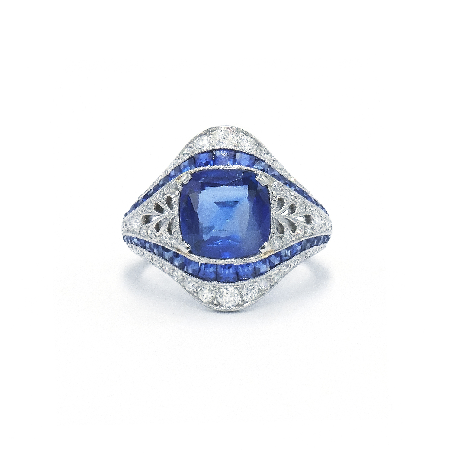 Art Deco Sapphire and Diamond Ring Style F-29361-FL-0-0