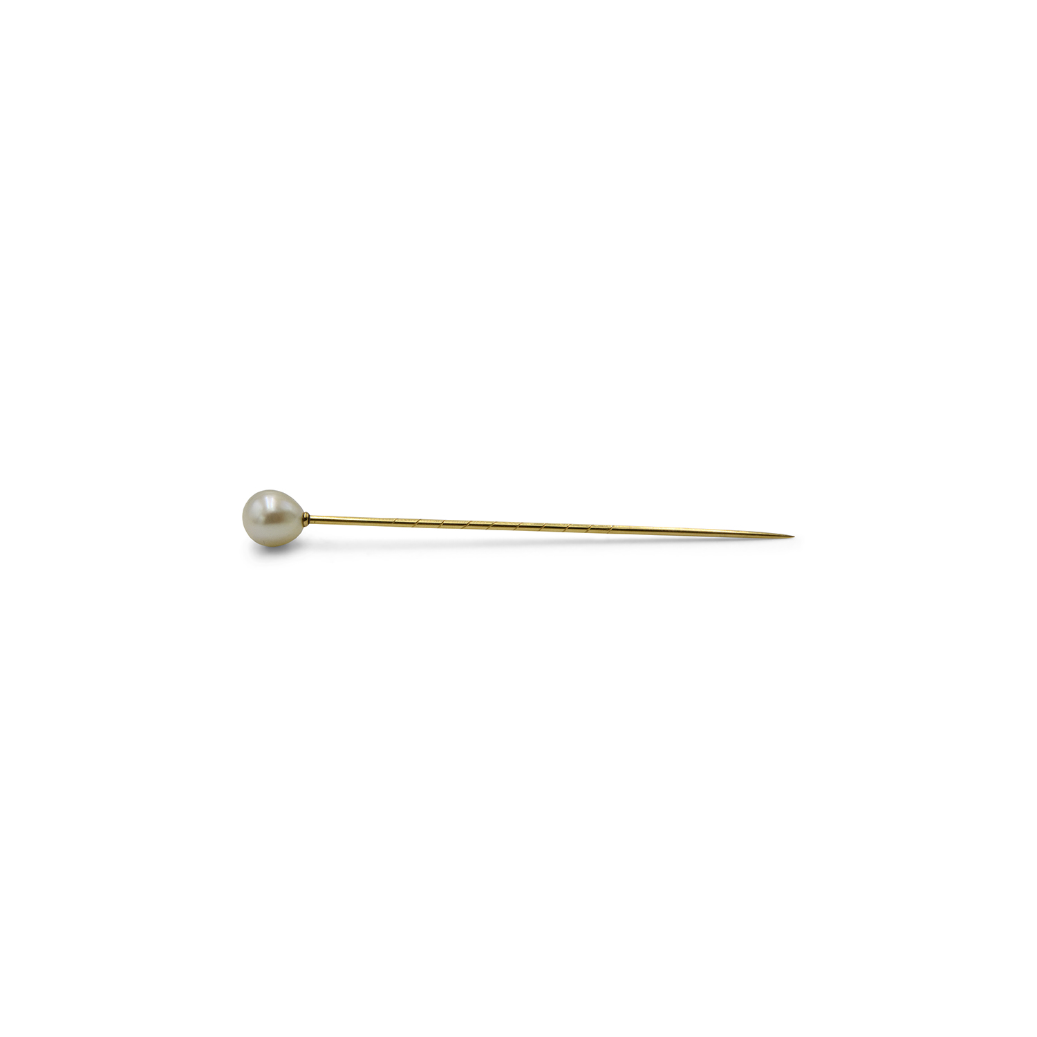 Yellow Gold Pearl Drop Stickpin, Style FL20922
