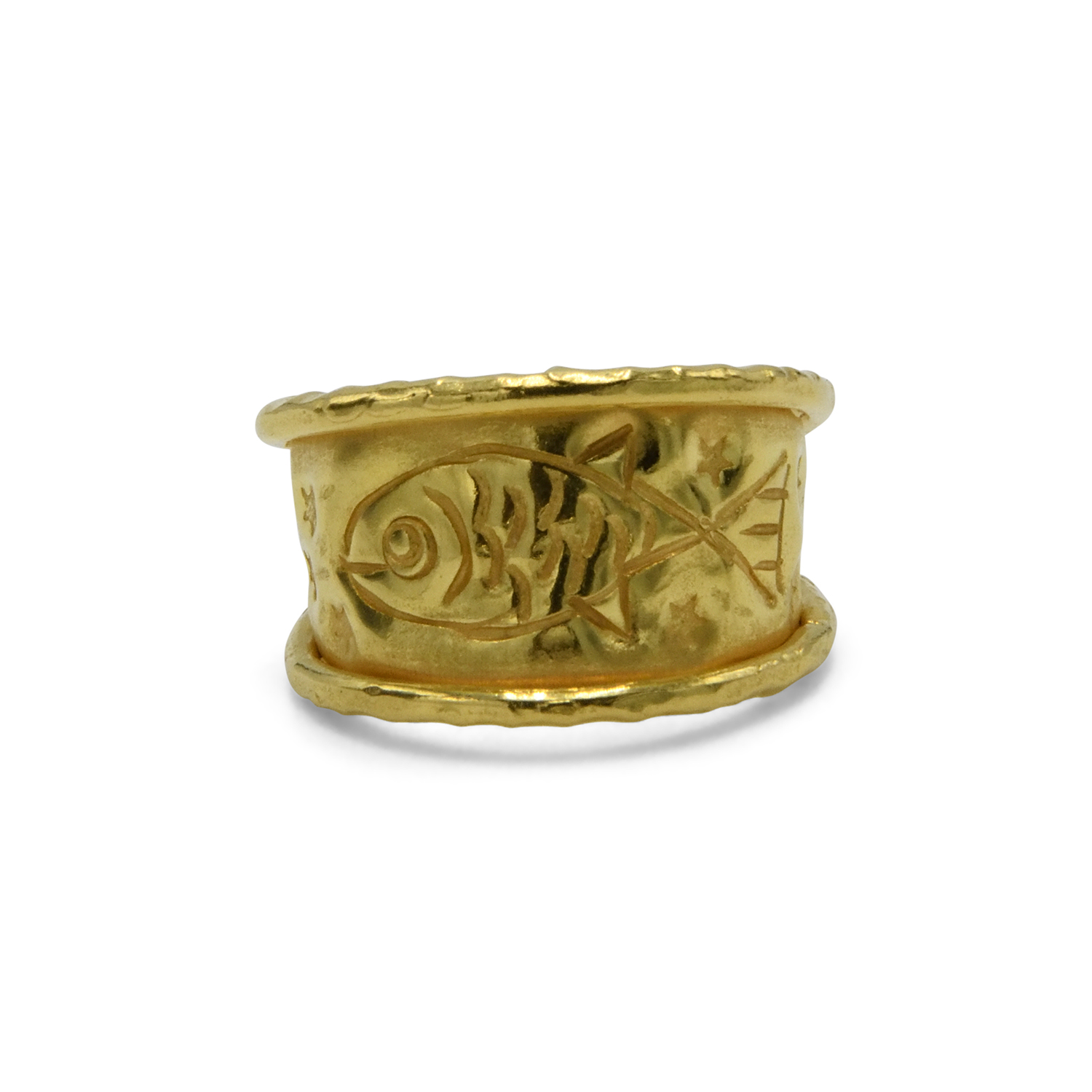 22K Yellow Gold Pisces Zodiac Ring by Jean Mahie Style FL40149