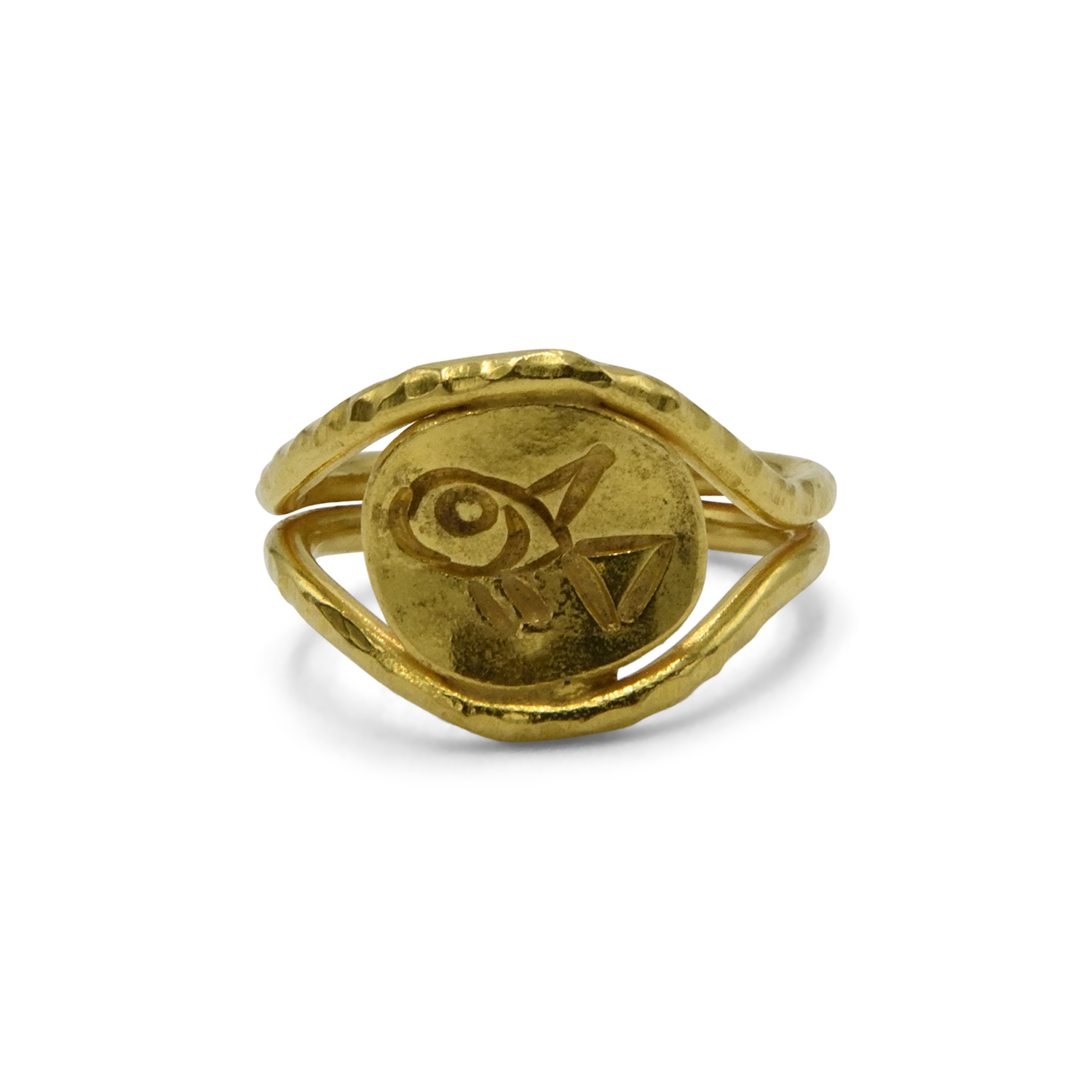 22K Yellow Gold Pisces Zodiac Ring by Jean Mahie Style FL40152