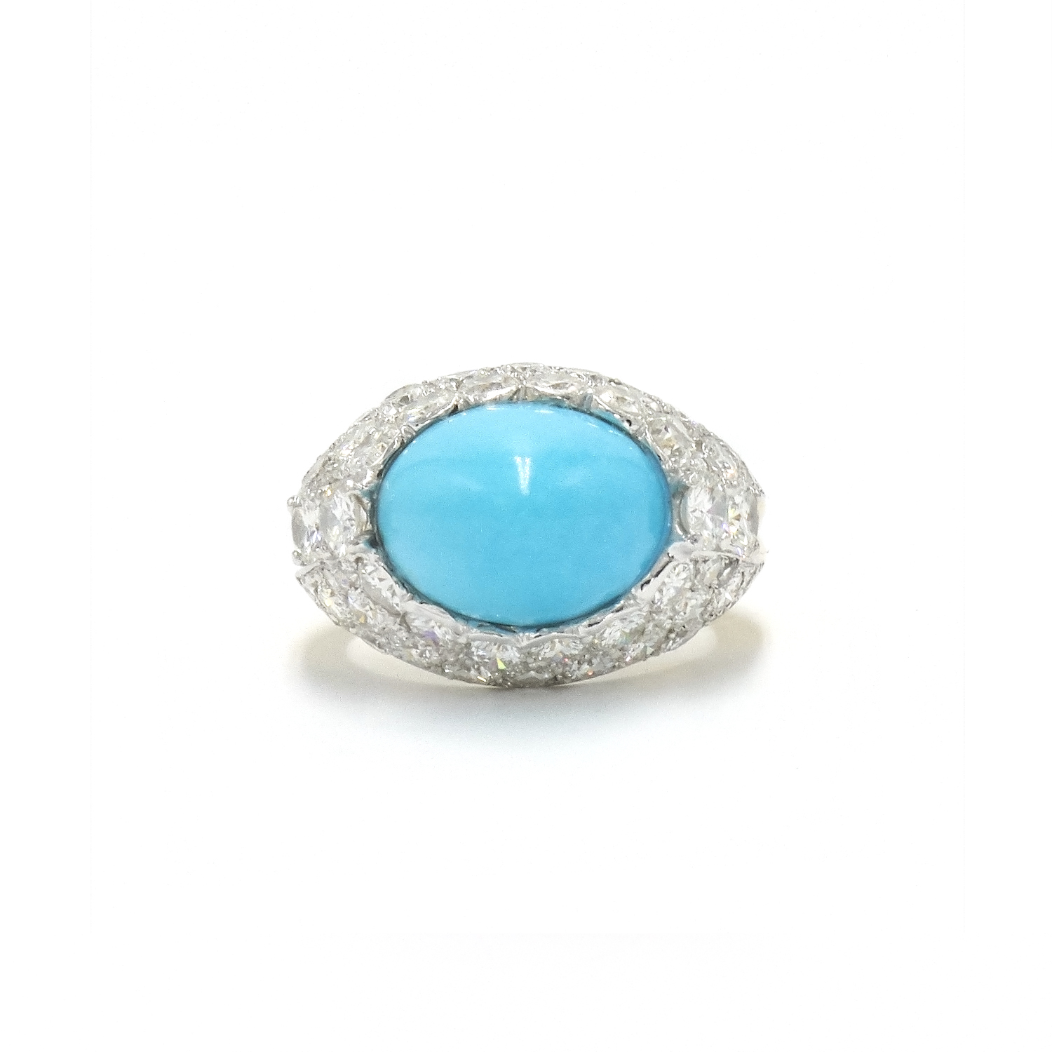 1960s Turquoise and Diamond Ring by Cartier Style R-40241-FL-0-0